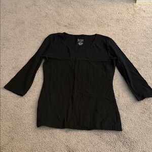 Merona Black Long Sleeve V-Neck Top